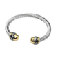 Dual Toned Stainless Steel Bangle Bracelet