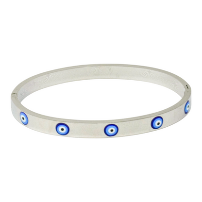 Evil Eye Stainless Steel Bangle Bracelet