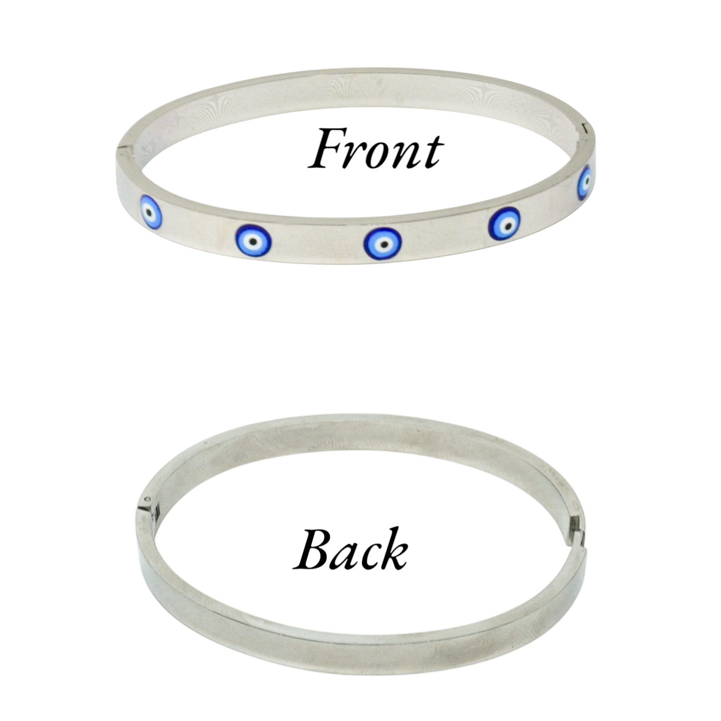 Evil Eye Stainless Steel Bangle Bracelet