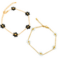 Beaded Flower Stainless Steel Bracelet