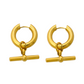 Chunky Gold Bar Stainless Steel Hoops