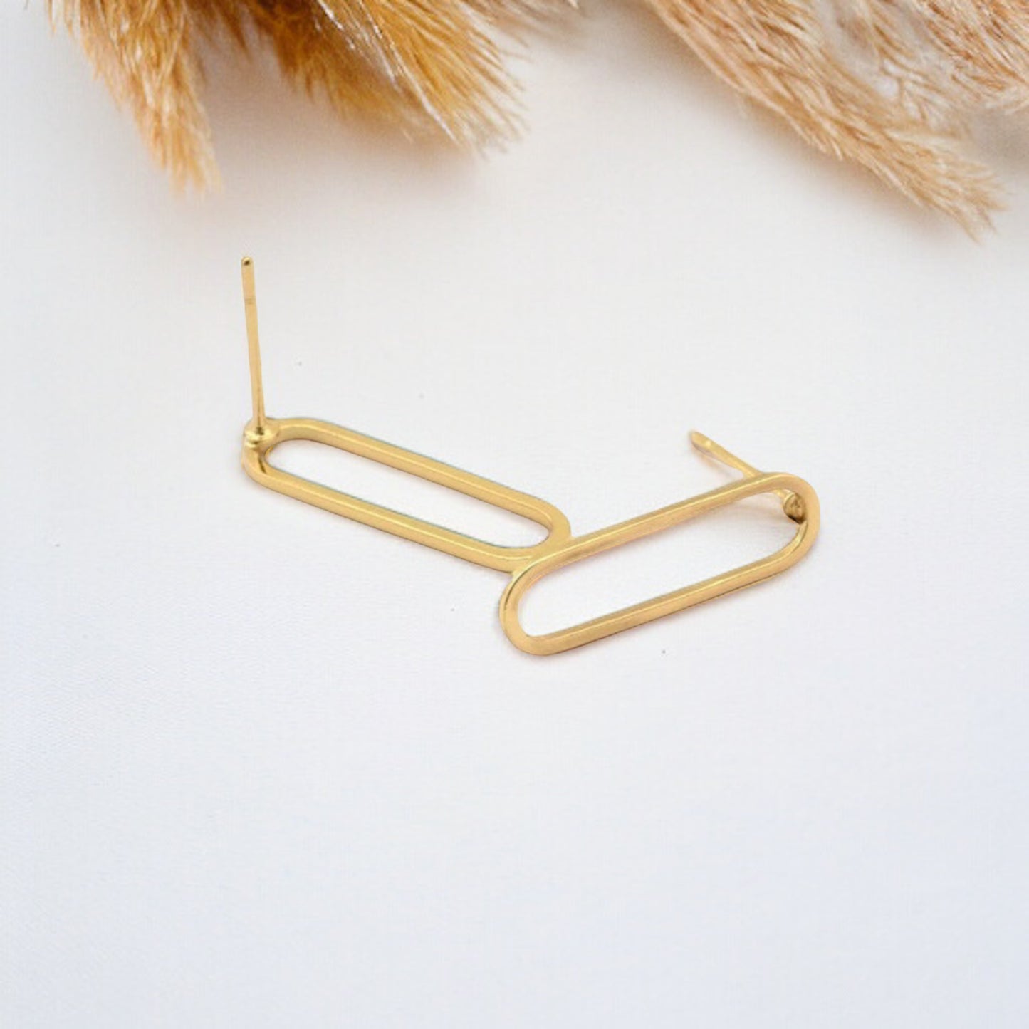 Oval Gold Plated Studs