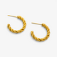 Gold Twisted Stainless Steel Stud Earrings