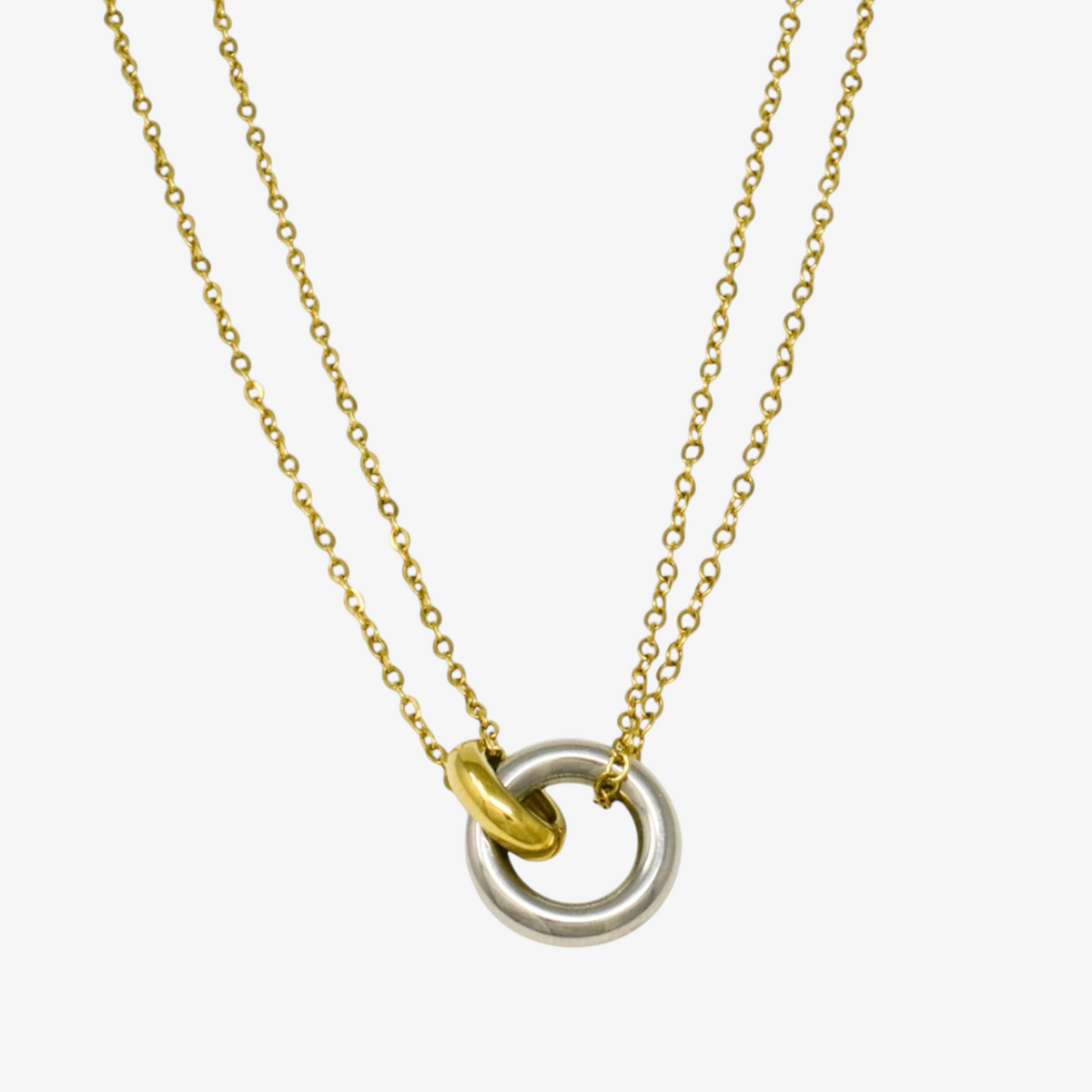 Connected Circles Chain Stainless Steel Necklace