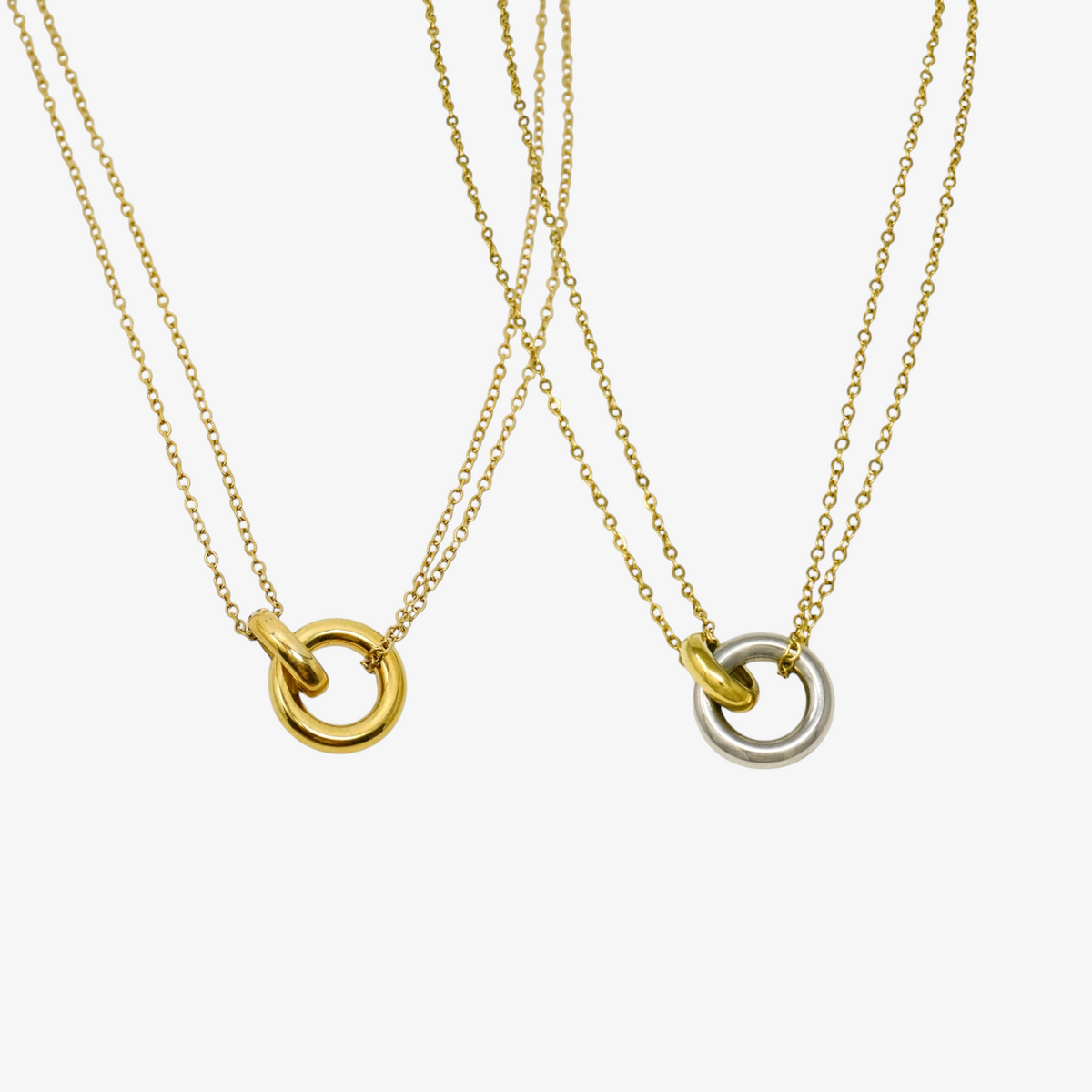 Connected Circles Chain Stainless Steel Necklace