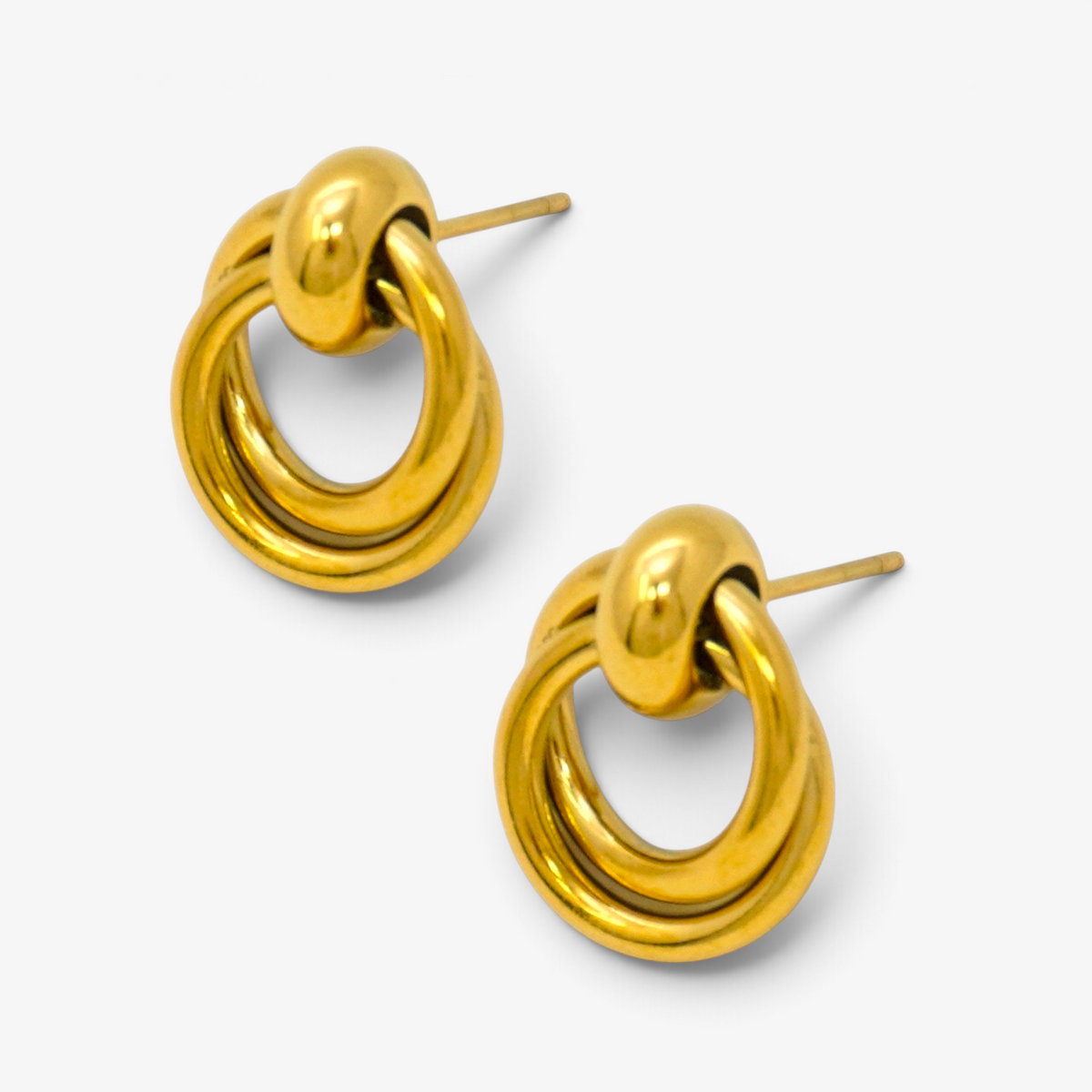 Gold Looped  Stainless Steel Earrings