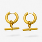 Chunky Gold Bar Stainless Steel Hoops