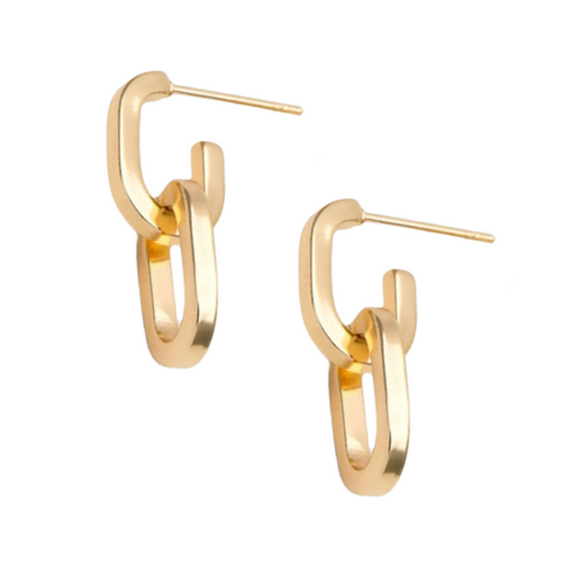 Gold Plated Chain Link Studs