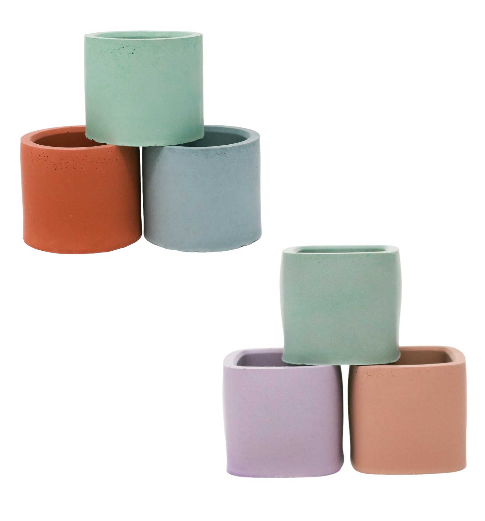 round or square plant pots Mini Round & Square Cement Planters – Lex Moderne