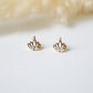 Gold Plated Cubic Lotus Flower Earrings