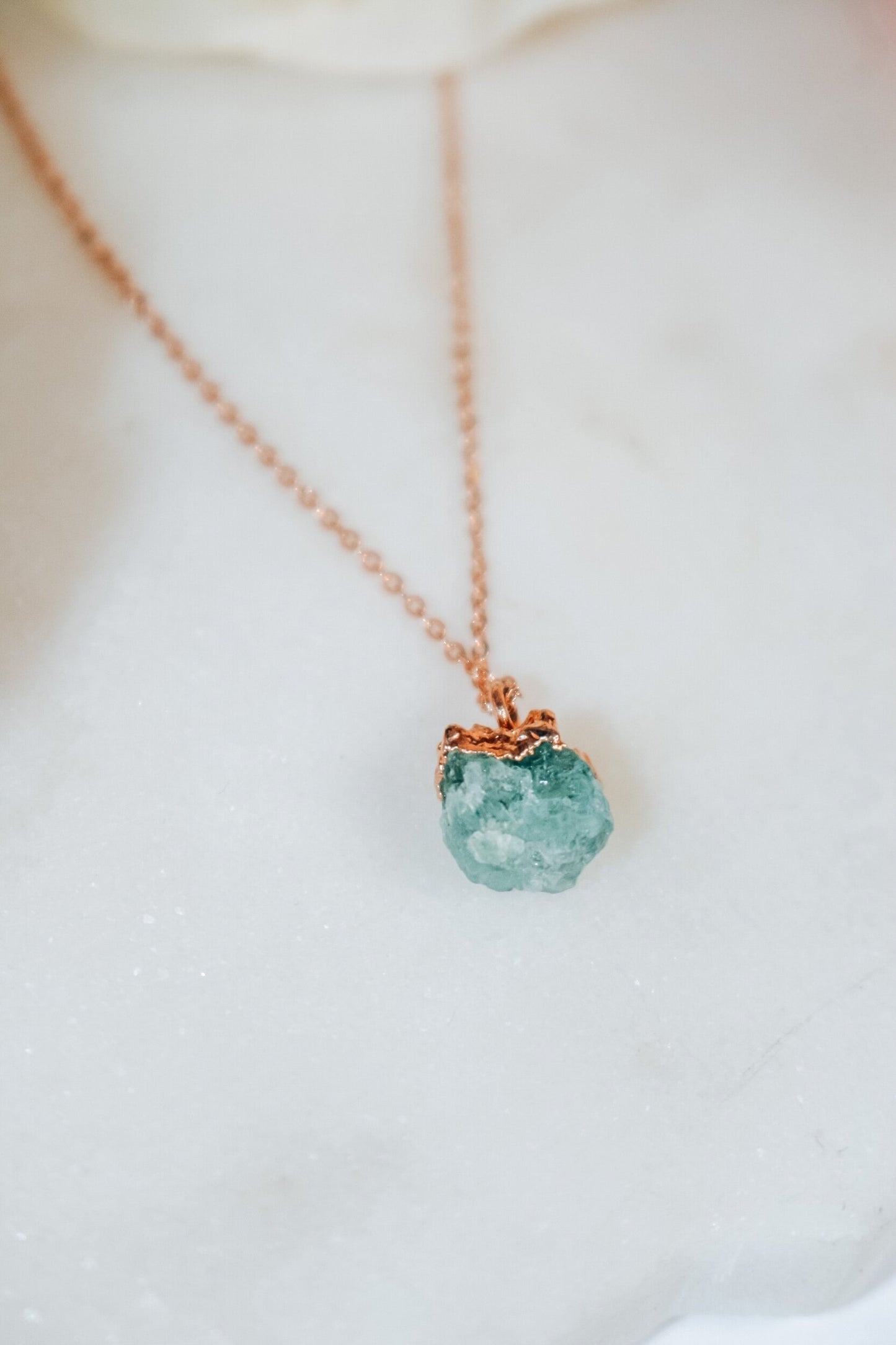 16k Rose Gold Sapphire, Citrine, Aquamarine Necklace
