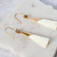 Labradorite Tassel Gold Earrings