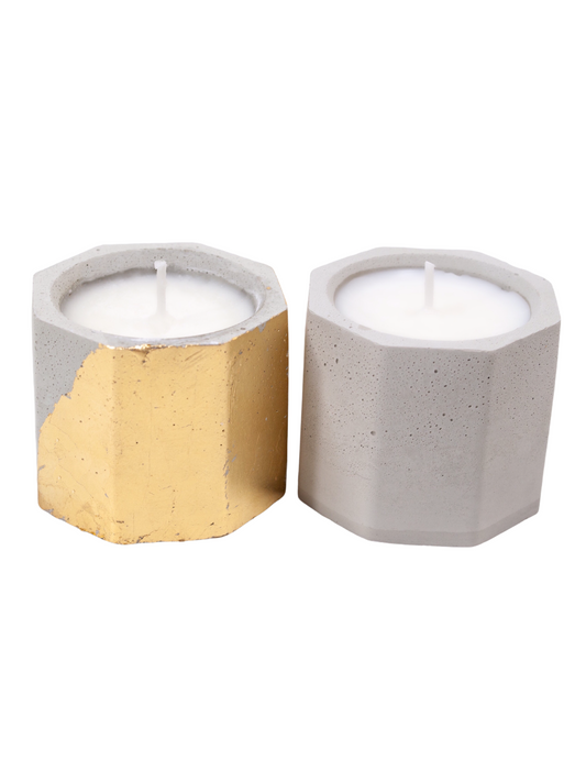 Mini Cement & Gold Soy Candle