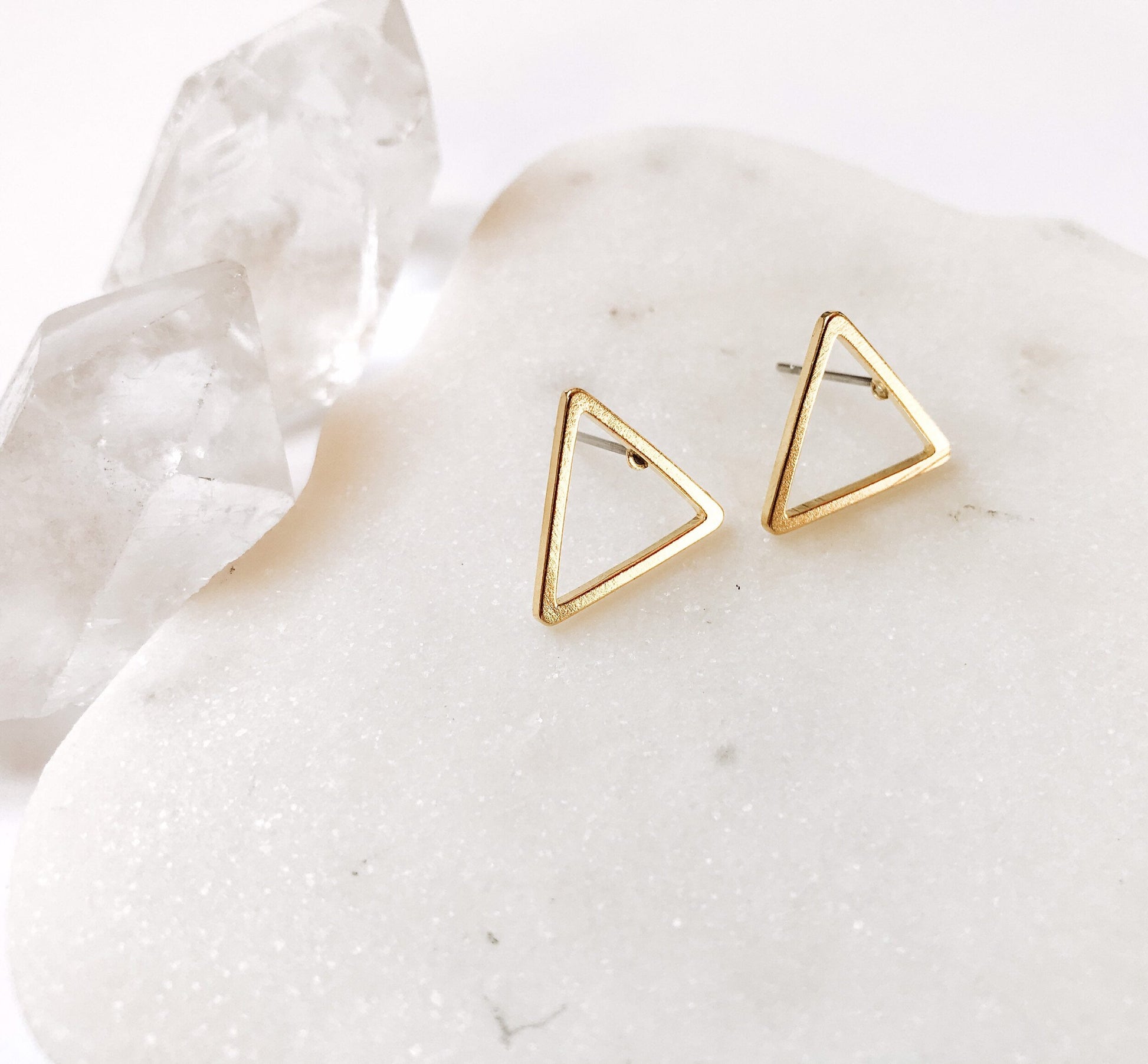 Gold Plated Triangle Stud Earring