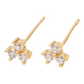 Gold Cubic Floral Stud Earrings