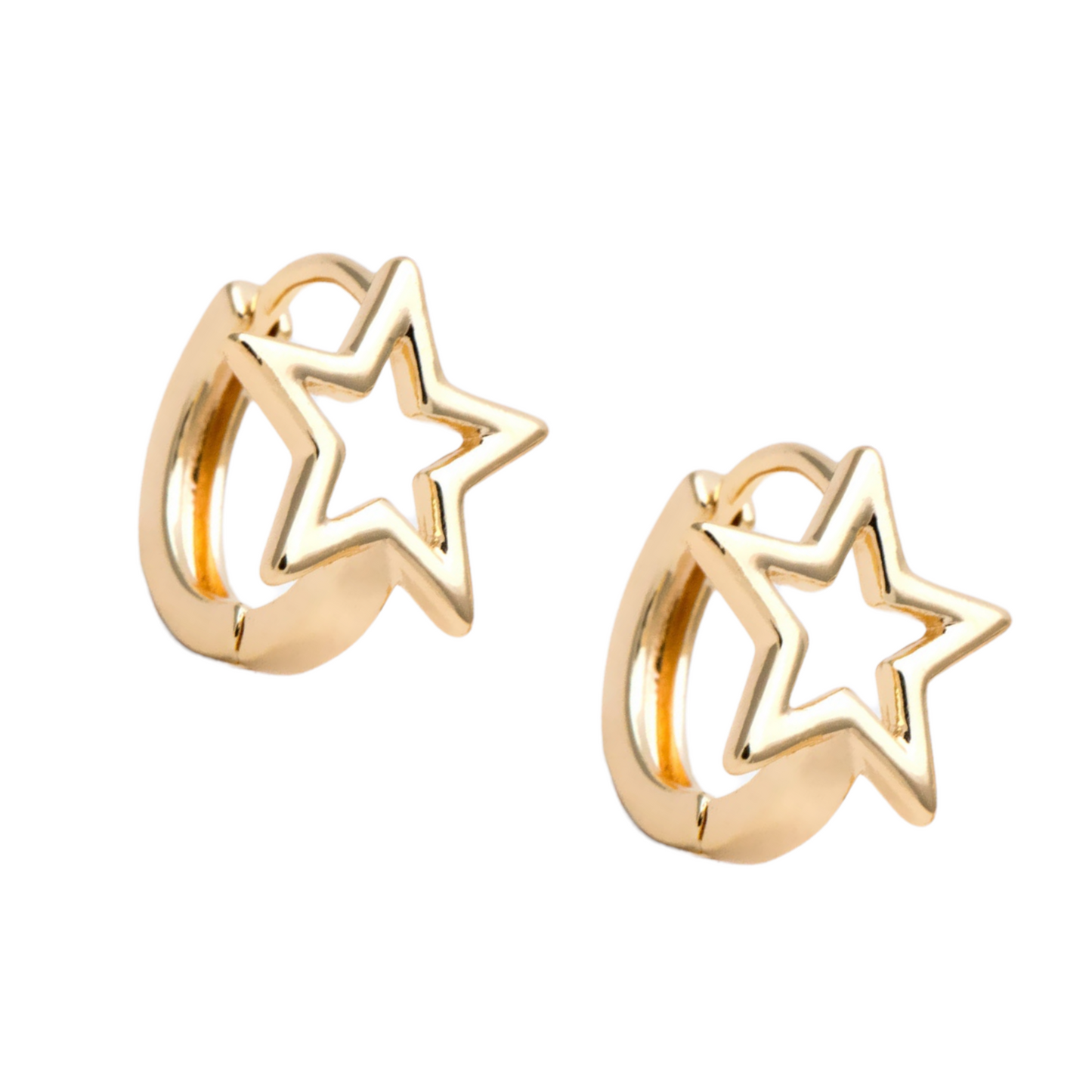 Gold Plated Star Hoops