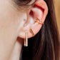 Gold Plated Cubic Rectangle Hoops