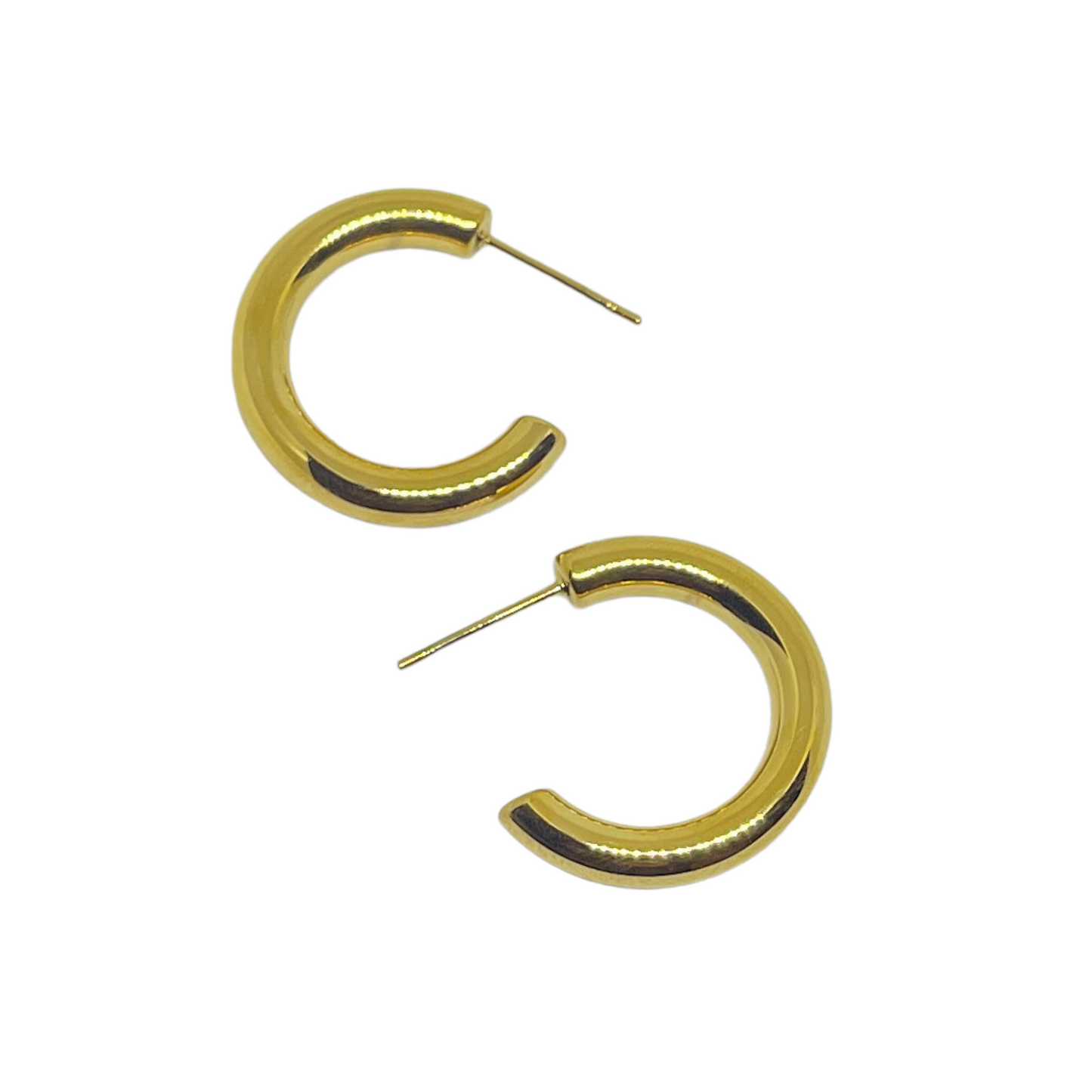 Gold stainless steel chunky hoops